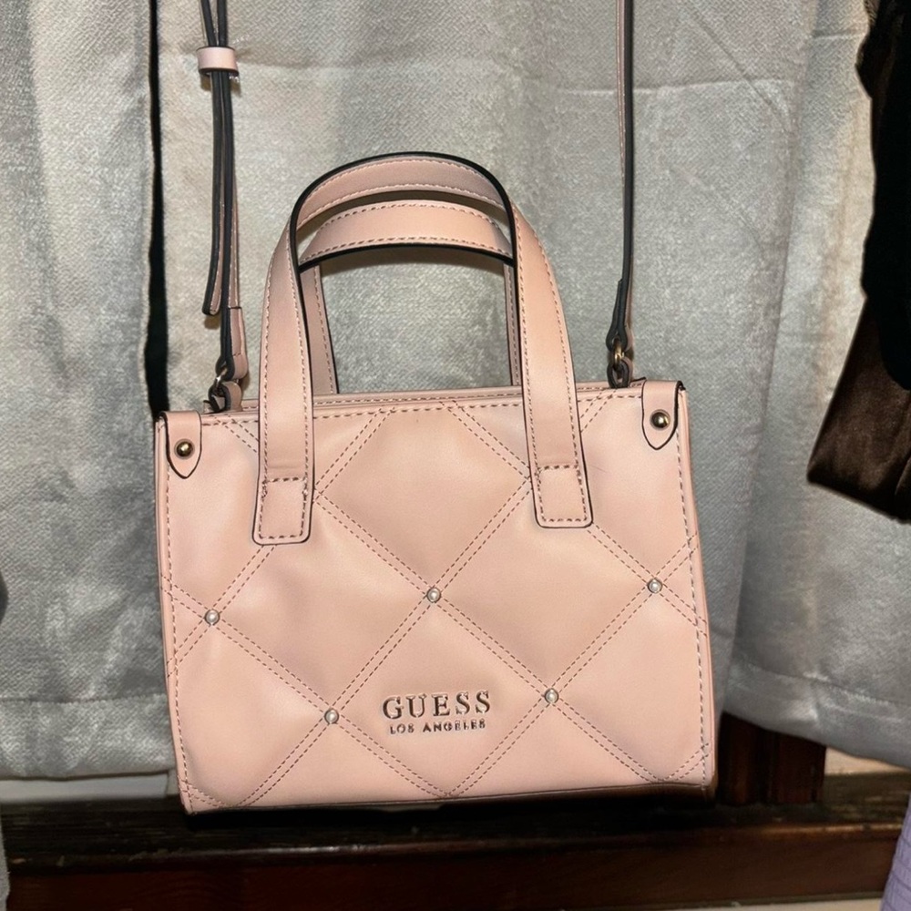 Guess Pink Mini Bag with Metallic Accents
